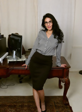 Nude mature gallery of hot Latina secretary at the workplace