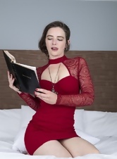 Sexy nude girl shows hairy armpits and bush on her pussy