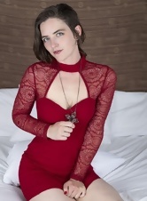 Sexy nude girl shows hairy armpits and bush on her pussy