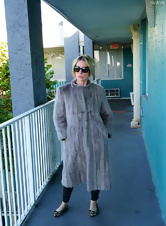 After a walk, the blonde milf takes lots of naked porn pics