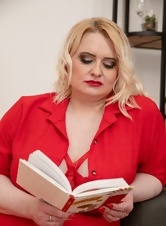 Chubby mom with huge boobs takes a break and sucks on a teen schlong